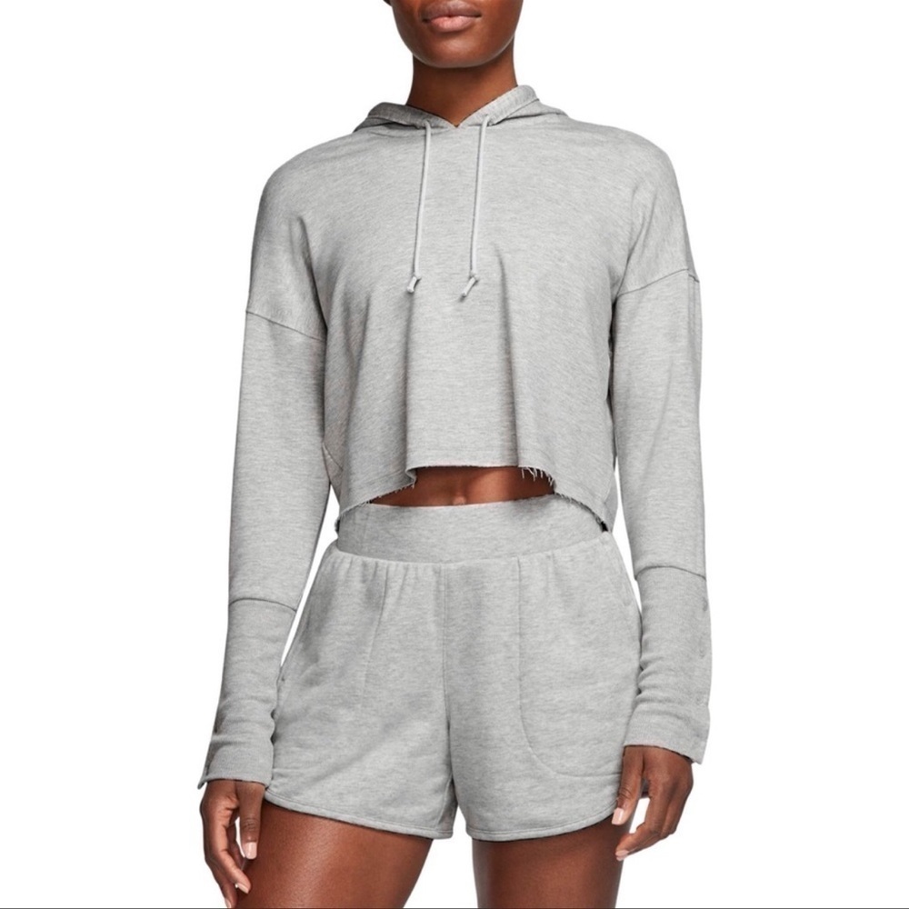 Nike Luxe Raw Hem Cropped Yoga Hoodie Size XS